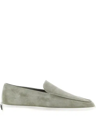 FEAR OF GOD SUEDE LOGO-PATCH LOAFERS