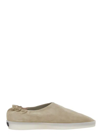 FEAR OF GOD BEIGE MULES WITH LOGO PATCH ON THE BACK AND ELASTICIZED HEEL IN SUEDE MAN