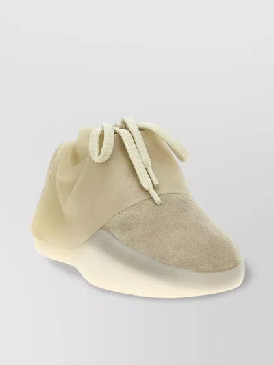 Fear Of God Suede Upper Round Toe Rubber Sole Sneakers In Beige