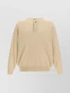 Fear Of God Sweater Keyhole Neckline Button Detail In Neutral