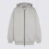 Fear Of God Grey Cotton Blend Zip Hoodie In Multi