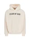 Fear Of God Beige Hoodie With Logo Lettering On The Front In White