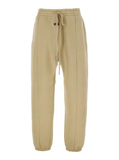 Fear Of God 'forum' Beige Pants With Elastic Drswstring Waist And Logo Patch On The Front In Brown