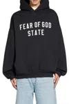 Fear Of God Jet Black Cotton 90s Fit Fleece Hoodie In Blue