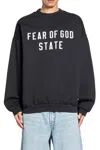 Fear Of God Black Crewneck Logo Sweatshirt In Blue