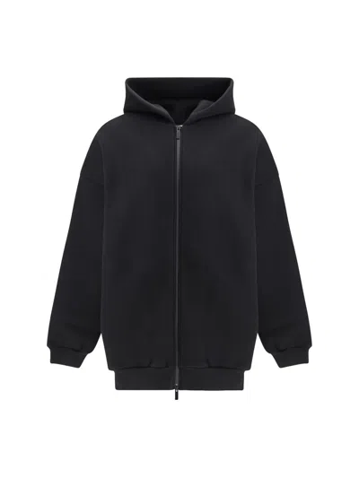 Fear Of God Black Sweatshirt With Hood And Dropped Shoulders In Cotton Blend Man