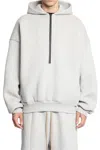 Fear Of God Grey Sweatshirt With Hood And Dropped Shoulders In Cotton Blend Man In Gray