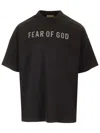 Fear Of God Greyt-shirt With Contrasting Front Logo Print In Black