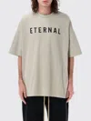 Fear Of God Eternal Grey Crewneck T-shirt With Embroidery On The Front And Logo Patch On The Rear In Cotton Man In Grey