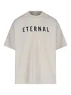 Fear Of God Grey T-shirt With Eternal Print On The Front And Logo Patch On The Back In Grey