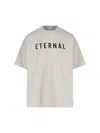 Fear Of God Grey T-shirt With Eternal Print On The Front And Logo Patch On The Back In Grey