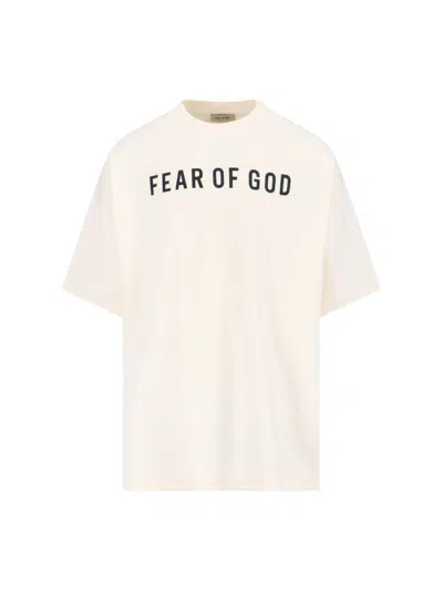 Fear Of God Logo Short-sleeved T-shirt In White