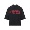 Fear Of God Fear Is Gone Oversized Logo-print Cotton-jersey T-shirt In Black