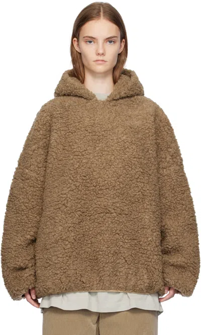 Fear Of God Tan Polar Fleece Hoodie In Dune