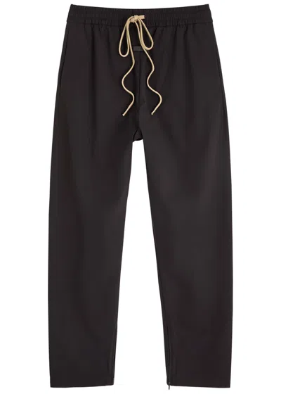 Fear Of God Tapered-leg Cotton-blend Track Pants In Black