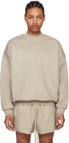 Fear Of God Taupe Crewneck Sweater In Dusty Beige