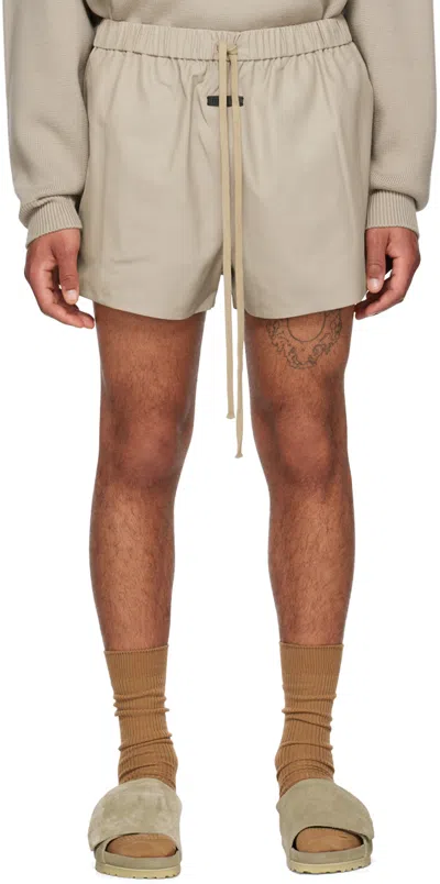 Fear Of God Eternal Wide-leg Twill Drawstring Shorts In Beige