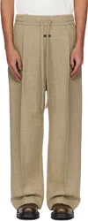 Fear Of God Taupe Drawstring Wide Leg Trousers In Melange Beige
