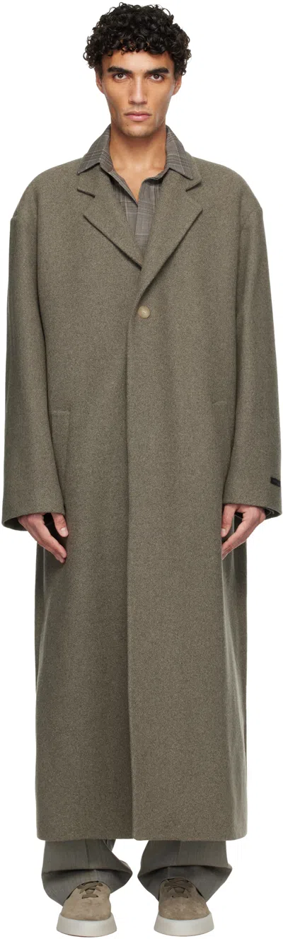Fear Of God Taupe Relaxed Coat In Green