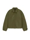 Fear Of God Textured Nylon Trucker Jacket In Military