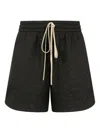 Fear Of God Thigh-length Drawstring Shorts With Textured Fabric In Black