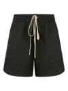 Fear Of God Thigh-length Drawstring Shorts With Textured Fabric In Black
