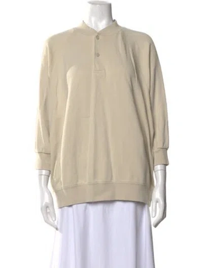 Pre-owned Fear Of God Three-quarter Sleeve Sweatshirt In Neutrals
