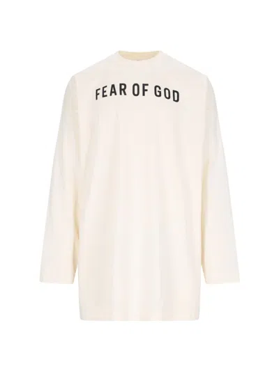 Fear Of God Thunderbird Logo T-shirt In Cream Cotton In White