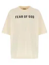 Fear Of God Cream-coloured T-shirt With Logo Men In Beige