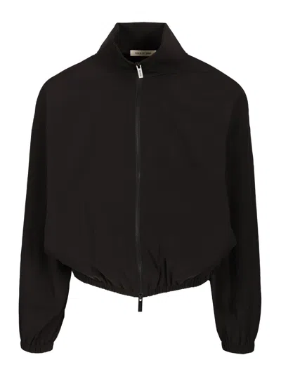 Fear Of God Nylon Zip-up Sweatshirt In Black