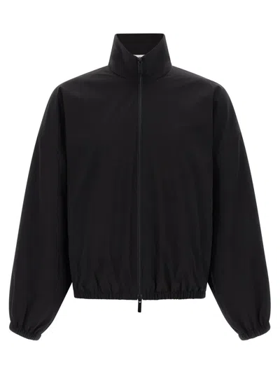 Fear Of God Nylon Zip-up Sweatshirt In Black