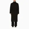 Fear Of God Black Wool Trench Coat With High Collar In Black