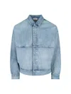 Fear Of God Denim Trucker Casual Jackets And Parka Blue In Light Blue