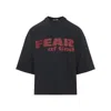 Fear Of God Fear Is Gone Oversized Logo-print Cotton-jersey T-shirt In Black