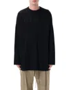 Fear Of God Ribbed Collar Crew Neck T-shirt With Long Sleeves In Black