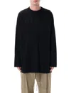Fear Of God Ribbed Collar Crew Neck T-shirt With Long Sleeves In Black