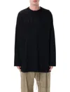 Fear Of God Ribbed Collar Crew Neck T-shirt With Long Sleeves In Black