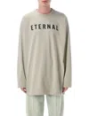 Fear Of God Ribbed Crew Neck Graphic Print T-shirt In Grey