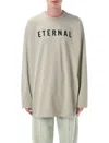 Fear Of God Ribbed Crew Neck Graphic Print T-shirt In Grey