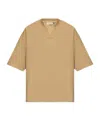 Fear Of God V-neck Drop-shoulder T-shirt In Nude
