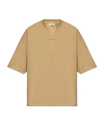 Fear Of God V-neck Drop-shoulder T-shirt In Nude
