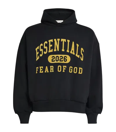 Fear Of God Essentials Classic Fleece Hoodie In Black