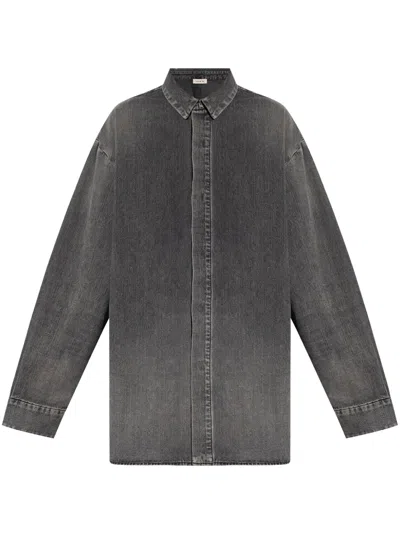 Fear Of God Vented Denim Shirt In Grey