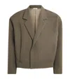 Fear Of God Virgin Wool-cotton Cropped Blazer In Green
