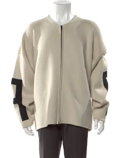 Pre-owned Fear Of God Virgin Wool Crew Neck Cardigan W/ Tags In Neutral