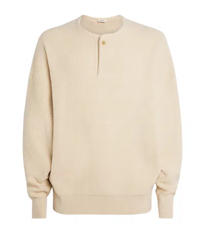 Fear Of God Virgin Wool Henley Sweater In Neutral