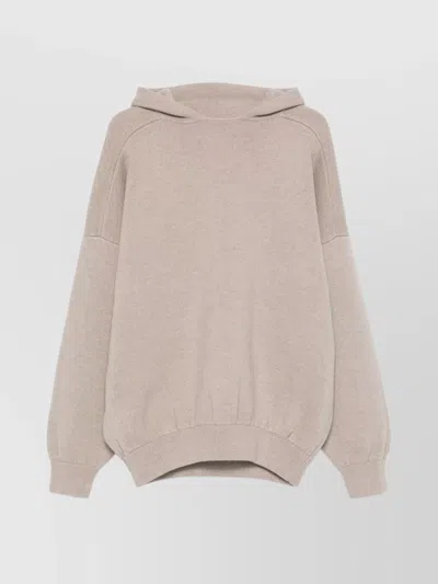 Fear Of God Virgin Wool Hooded Knit Sweater In Brown