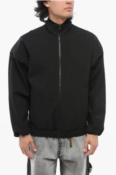 Fear Of God Viscose Blend Eternal Bomber Jacket With Embossed Detail In Black