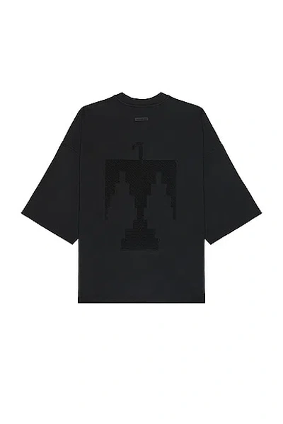 Fear Of God Viscose Embroidered Thunderbird Milano Tee In Black