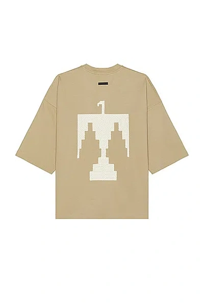 Fear Of God Viscose Embroidered Thunderbird Milano Tee In Dune
